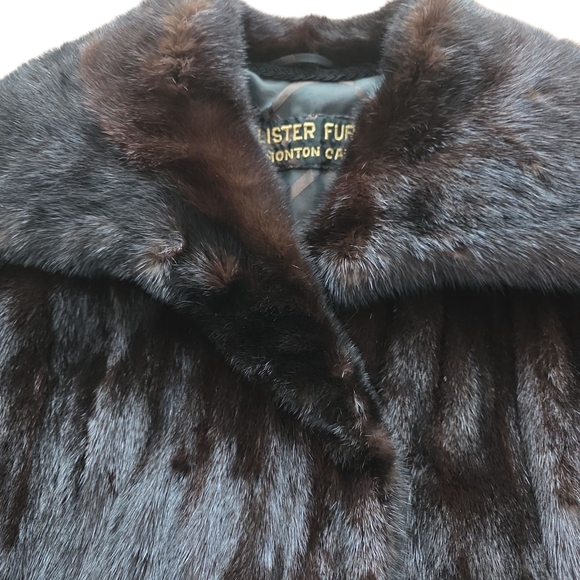 Vintage Black/Brown Mink Long Jacket - Picture 9 of 16